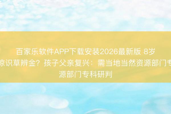 百家乐软件APP下载安装2026最新版 8岁男孩荒凉识草辨金？孩子父亲复兴：需当地当然资源部门专科研判